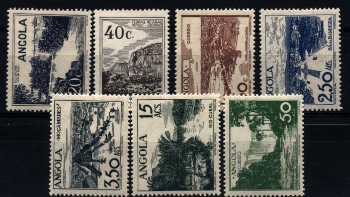 1517.jpg -     Lote:    1517            Angola       Descrição:         1949 &mdash; Vistas de Angola. CE311/317. Série completa. Valor de catálogo &euro; 168,00.        **       Valor Base:     &euro; 35,00     Valor Venda:     &euro; 55,00     