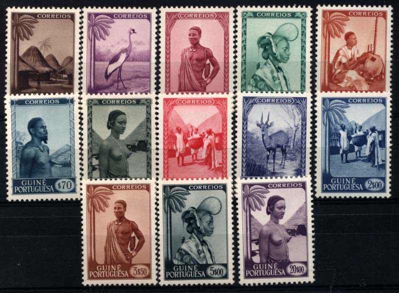 1547.jpg -     Lote:    1547            Guiné       Descrição:         1948 &mdash; Motivos da Guiné. CE248/60. Série completa. Valor de catálogo &euro; 152,00.        ***       Valor Base:     &euro; 30,00     Valor Venda:     &euro; 46,00     