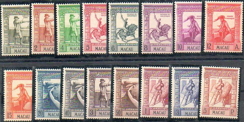 1620.jpg -     Lote:    1620            Macau       Descrição:         1938 &mdash; Império Colonial Português. CE289/305. Série completa. Valor de catálogo &euro; 312,85.        ***       Valor Base:     &euro; 60,00     Valor Venda:     &euro; 200,00     