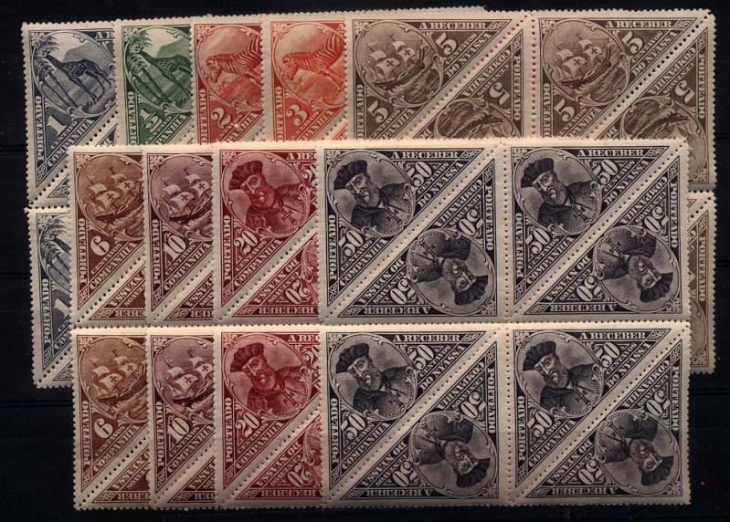 1694.jpg -     Lote:    1694            Companhia do Niassa       Descrição:         1924 &mdash; Porteado. Motivos diversos. CE POR1/9. Série completa em blocos de 8 selos. Valor de catálogo &euro; 332,00.        ***       Valor Base:     &euro; 60,00     Valor Venda:     &euro; 75,00     