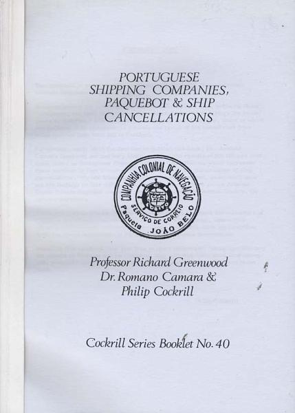 1957.jpg -     Lote:    1957                   Descrição:         Portuguese Shipping Companies, Paquebot & Ship Cancelations de Romano Camara e Philip Cockrill.        Livro       Valor Base:     &euro; 15,00     Valor Venda:     &euro; 28,00     