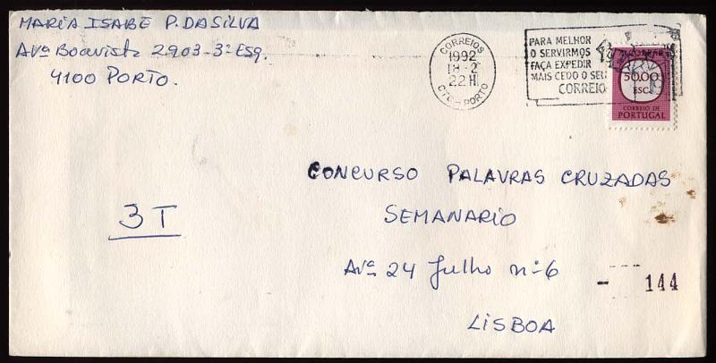 2193.jpg -     Lote:    2193      Lotes pelo Correio             Descrição:         Porteado. 1967/84 &mdash; Legenda "A Cobrar". Carta circulada com selo de porteado de 50$00, CE81, como selo do correio ordinário.         Carta       Valor Base:     &euro; 4,00     Valor Venda:     Retirado     