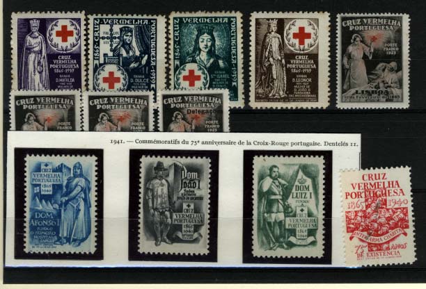 2265.jpg -     Lote:    2265      Lotes pelo Correio             Descrição:         Vinhetas. Cruz Vermelha Portuguesa. Lote de 8 vinhetas de 1940 e 1941 + selos CVP3/4 e 65/66.        Lote       Valor Base:     &euro; 10,00     Valor Venda:     Retirado     