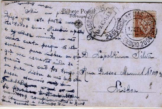 2275.jpg -     Lote:    2275      Lotes pelo Correio             Descrição:         Correio ferroviário. Postal ilustrado circulado pela Ambulância Postal * Comboio 2004 (17.09.42) para Lisboa (18.09.47) com selo de $50 Lusíadas.        PI       Valor Base:     &euro; 4,00     Valor Venda:     Retirado     
