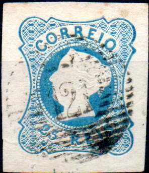 2301.jpg -     Lote:    2301      Lotes pelo Correio      Portugal       Descrição:         1953 &mdash; D. Maria II. CE2, 25 reis azul, cunho II. Margens largas. Obliterado com carimbo da 1.ª reforma 121.        O       Valor Base:     &euro; 6,00     Valor Venda:     &euro; 12,00     