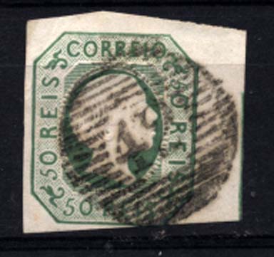 2306.jpg -     Lote:    2306      Lotes pelo Correio      Portugal       Descrição:         1855/56 &mdash; D. Pedro V. cabelos lisos. CE8, 50 reis verde azul, com duas margens normais e duas margens largas, obliterado com carimbo da 1.ª reforma "42 &mdash; SETÚBAL". Valor de catálogo &euro; 175,00.        O       Valor Base:     &euro; 25,00     Valor Venda:     Retirado     