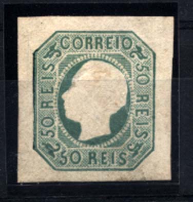 2310.jpg -     Lote:    2310      Lotes pelo Correio      Portugal       Descrição:         1862/64 &mdash; D. Luís I. CE17, 50 reis verde azul. Selo com margens de luxo, regomado e quase sem relevo, e ligeira transparência. Valor de catálogo &euro; 1.530,00.        RG***       Valor Base:     &euro; 100,00     Valor Venda:     Retirado     