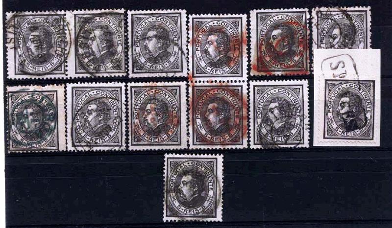2334.jpg -     Lote:    2334      Lotes pelo Correio      Portugal       Descrição:         1880/81 &mdash; D. Luís I. De perfil. CE52, 5 reis. Lote de 13 selos com diversa marcofilia de Lisboa (repetições) + nominativo de SINFÃES.        Lote       Valor Base:     &euro; 10,00     Valor Venda:     &euro; 12,00     