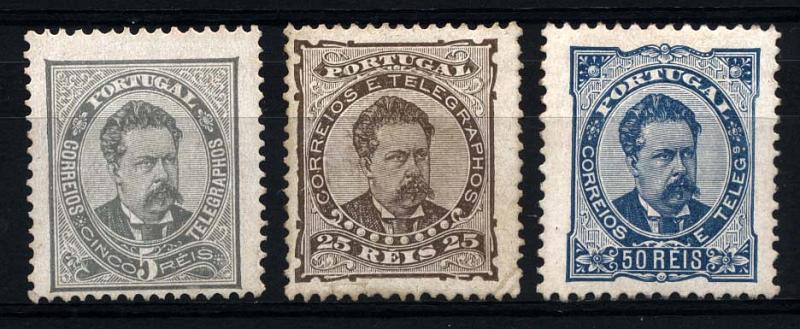 2339.jpg -     Lote:    2339      Lotes pelo Correio      Portugal       Descrição:         1882/83 &mdash; D. Luís de frente. CE56/58. Série completa. CE56 e 57 em denteado 12 &frac12; e CE58 em denteado 11 &frac12;.         RG***       Valor Base:     &euro; 25,00     Valor Venda:     &euro; 29,00     