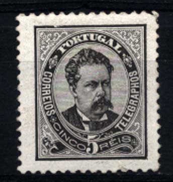 2341.jpg -     Lote:    2341      Lotes pelo Correio      Portugal       Descrição:         1884/87 &mdash; D. Luís I. De frente. Novos valores. CE60, 5 reis preto, papel porcelana, denteado 11 &frac12;. Valor de catálogo &euro; 76,60.        ***       Valor Base:     &euro; 10,00     Valor Venda:     &euro; 14,00     