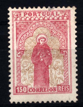 2363.jpg -     Lote:    2363      Lotes pelo Correio      Portugal       Descrição:         1895 &mdash; 7.º Centenário do Nascimento de S. António. CE121, 150 reis rosa e bistre. Valor de catálogo &euro; 286,00.        RG**       Valor Base:     &euro; 30,00     Valor Venda:     &euro; 40,00     