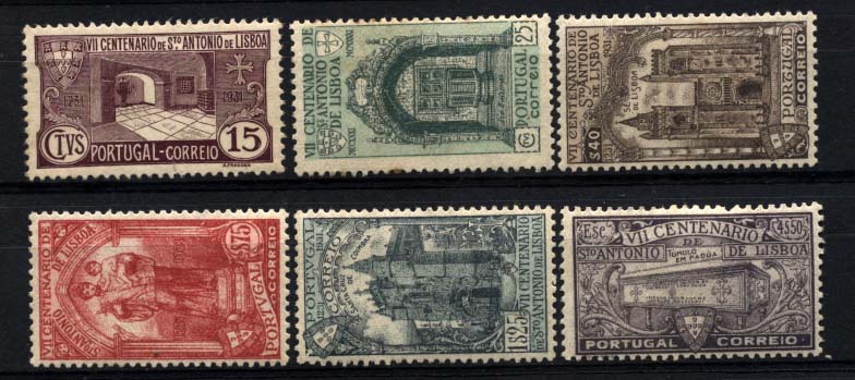 2392.jpg -     Lote:    2392      Lotes pelo Correio      Portugal       Descrição:         1931 &mdash; 7.º Centenário da Morte de S. António. CE531/536. Série completa. Valor de catálogo &euro; 178,00.        **       Valor Base:     &euro; 24,00     Valor Venda:     &euro; 24,00     