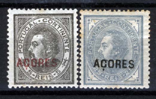 2456.jpg -     Lote:    2456      Lotes pelo Correio      Açores       Descrição:         1880/81 &mdash; D. Luís. De perfil. CE32e 34, 5 e 25 reis. Selos com ligeiros pontos de óxido no verso. Valor de catálogo &euro; 104,40.        **       Valor Base:     &euro; 15,00     Valor Venda:     Retirado     