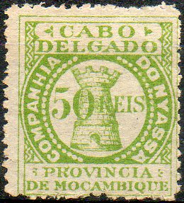 2519.jpg -     Lote:    2519      Lotes pelo Correio      Companhia do Niassa       Descrição:         Cabo Delgado. Não emitido e não catalogado. Selo de 50 reis verde, denteado.        **       Valor Base:     &euro; 5,00     Valor Venda:     &euro; 8,00     