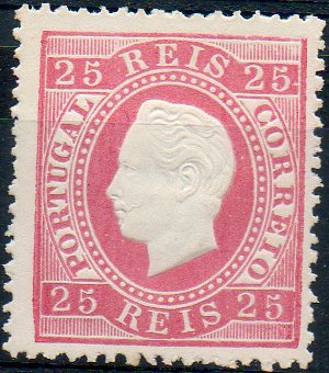 2625.jpg -     Lote:    2625      Lotes pelo Correio      Portugal       Descrição:         Reimpressões de 1885. 1870/76 &mdash; D. Luís I. Fita direita. CE40, 25 reis carmim, denteado 13 &frac12;. Valor de catálogo &euro; 66,00.        R*       Valor Base:     &euro; 10,00     Valor Venda:     Retirado     