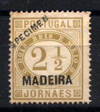 2633.jpg -     Lote:    2633      Lotes pelo Correio      Madeira       Descrição:         Reimpressões de 1905. 1876 &mdash; Jornaes. CE26, 2 &frac12; reis bistre amarelo, denteado 13 &frac12;. Vestígios de óxido no verso. Valor de catálogo &euro; 45,00.        R**       Valor Base:     &euro; 4,00     Valor Venda:     Retirado     
