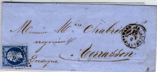 2648.jpg -     Lote:    2648      Lotes pelo Correio             Descrição:      França.   1862 &mdash; Napoleão III (Empire Franc) Yv22. Lote de duas cartas.        Lote       Valor Base:     &euro; 15,00     Valor Venda:     Retirado     