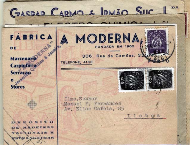 2711.jpg -     Lote:    2711      Lotes pelo Correio             Descrição:      Portugal &mdash;   Lote de 6 cartas e postais, circulados com selos Ceres e tipo Caravela. Lote a ver.        Lote       Valor Base:     &euro; 5,00     Valor Venda:     &euro; 5,00     
