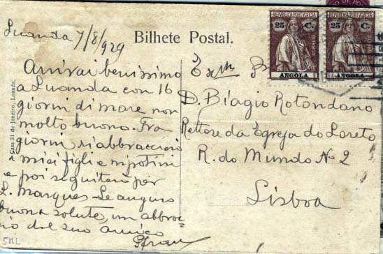 2712.jpg -     Lote:    2712      Lotes pelo Correio             Descrição:      Ex-Colónias Portuguesas.   Lote composto por 13 peças (cartas, Sobrescritos do Dia do Selo, postais, etc.) de diversas colónias. Lote a ver.        Lote       Valor Base:     &euro; 15,00     Valor Venda:     Retirado     