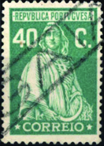 0924.jpg -     Lote:    924            Correio ferroviário       Descrição:         Marcas do correio ferroviário. 1926 &mdash; Ceres. Emissão Londres. CE406, 40c verde esmeralda. Selo obliterado com carimbo batido a preto "GAIA".        O       Valor Base:     &euro; 10,00     Valor Venda:     Retirado     