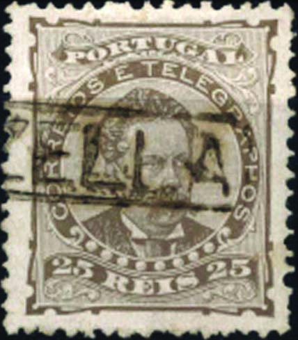 1803.jpg -     Lote:    1803            Portugal       Descrição:         Carimbos nominativos. 1882/83 &mdash; D. Luís I, de frente CE57, 25 reis. Selo obliterado com carimbo batido a preto "VOUZELLA"        O       Valor Base:     &euro; 5,00     Valor Venda:     &euro; 5,00     