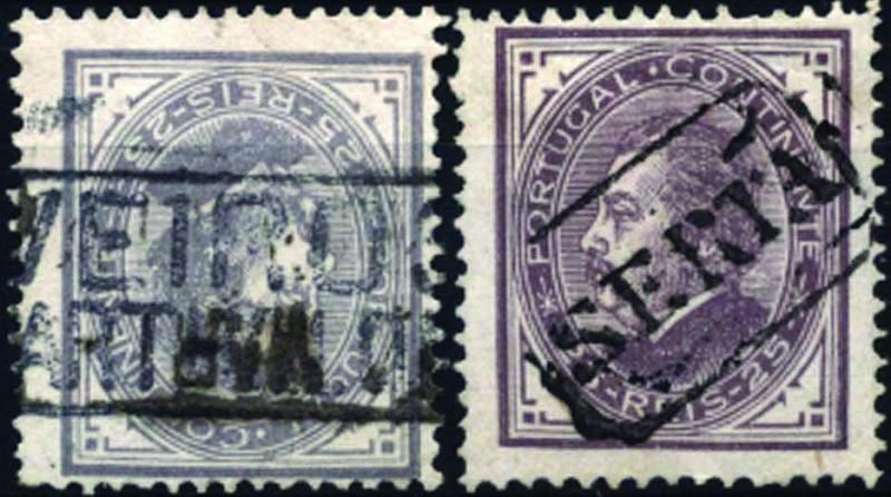 1822.jpg -     Lote:    1822            Portugal       Descrição:         Carimbos nominativos. 1880/81 &mdash; D. Luís I, de perfil. Lote de dois selos CE52 e CE53, obliterados com carimbos batidos a preto "VEIROS / S. BARTHOLOMEU" e "SERTÃ".        O       Valor Base:     &euro; 20,00     Valor Venda:     Retirado     
