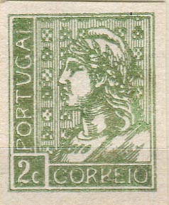 0108.jpg -     Lote:    108      Colecção "Os Lusíadas"             Descrição:         1915 &mdash; Lusíadas. Precursores. Primeiro concurso público &mdash; Lei 178 de 4 de Agosto. Primeiro estudo para a substituição da série base "Ceres". Ensaio de 2c em verde oliva. Gravura de autor desconhecido. Impressão tipográfica sobre papel porcelana.        PRV       Valor Base:     &euro; 50,00     Valor Venda:     &euro; 100,00     