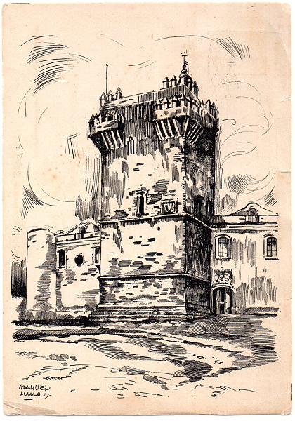 0506.jpg -     Lote:    506            Portugal       Descrição:         1953 &mdash; Série D. Selo tipo Caravela, com sobretaxa. OM128, $50 s/ 30c, n.º 3 &mdash; Torre de Menagem de Estremoz. Circulado de Portimão (20.09.55) para Lisboa.        IC       Valor Base:     &euro; 12,00     Valor Venda:     &euro; 12,00     