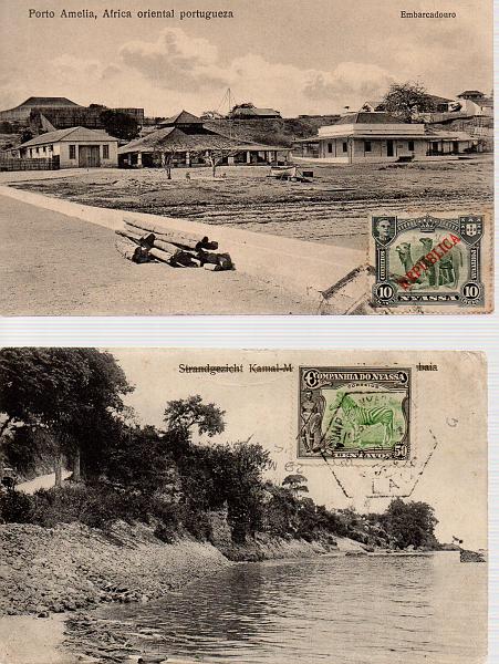 0621.jpg -     Lote:    621                   Descrição:         Companhia do Niassa. Lote com 4 postais ilustrados com selos diversos, mas não circulados. Lote a ver.        PI       Valor Base:     &euro; 20,00     Valor Venda:     &euro; 20,00     