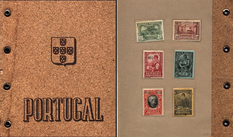 1102.jpg -     Lote:    1102            Portugal       Descrição:         1925 &mdash; Centenário do Nascimento de Camilo Castelo Branco. Carteira "souvenir" com capas em cortiça com selos de 3,c, 48c, 96c, 3E20, 4E50 e 20E. Edição dos CTT.        CRT       Valor Base:     &euro; 30,00     Valor Venda:     &euro; 50,00     