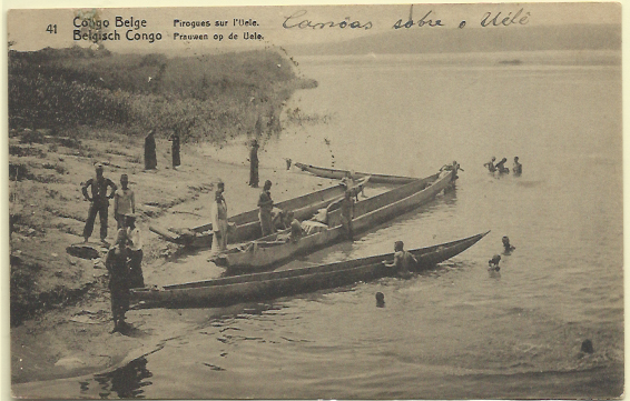 1813.jpg -     Lote:    1813                   Descrição:      Congo Belga.   1909 &mdash; Emissão base com legenda "CONGO BELGA". Yv16, 5c verde amarelo + adicional de 5c. Inteiro postai ilustrado (Pirogues sur l'Uele). Circulado em 09.11.14 para o Porto.        IC       Valor Base:     &euro; 10,00     Valor Venda:     Retirado     