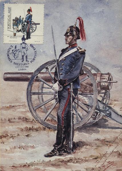 2080.jpg -     Lote:    2080      Lotes pelo Correio              Descrição:         Uniformes Militares Portugueses. Exército. CE1683/86. Lote de 4 postais máximos, um por cada valor da série, obliterados com carimbo do 1.º dia de circulação de Lisboa (23.01.1985).        PM       Valor Base:     &euro; 8,00     Valor Venda:     Retirado     