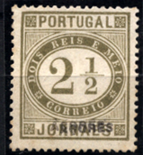 2307.jpg -     Lote:    2307      Lotes pelo Correio       Açores       Descrição:         1882 -  Jornaes. CE46, 2 &frac12; reis, denteado 13 &frac12;. Selo com a sobrecarga deslocada.        *       Valor Base:     &euro; 6,00     Valor Venda:     &euro; 6,00     