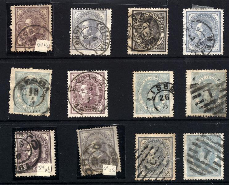 2329.jpg -     Lote:    2329      Lotes pelo Correio       Portugal       Descrição:         1880/81 &mdash; D. Luís I de perfil. Lote com 12 selos CE53/54 com diversa marcofilia. Lote a ver.        Lote       Valor Base:     &euro; 12,00     Valor Venda:     &euro; 12,00     