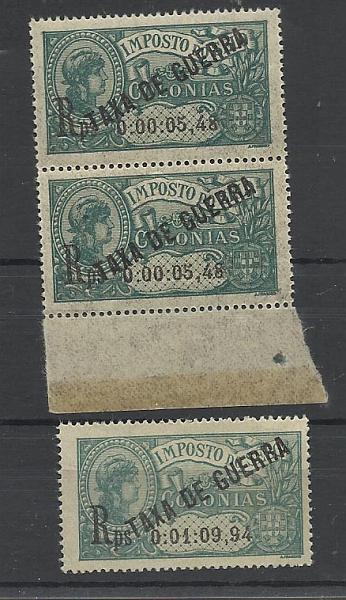 2506.jpg -     Lote:    2506      Lotes pelo Correio       Índia       Descrição:         1919 &mdash; Imposto Postal. Taxa de Guerra. Lote composto por par vertical CE IP1 e selo isolado com a taxa de 0:01:09;94.         ***/*       Valor Base:     &euro; 4,00     Valor Venda:     &euro; 12,00     