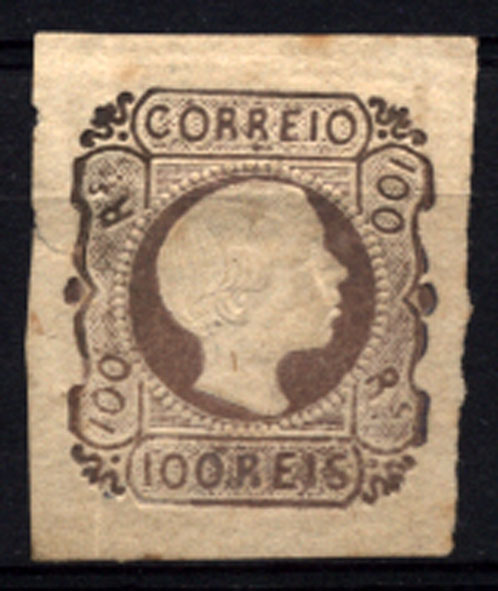2707.jpg -     Lote:    2707      Lotes pelo Correio       Portugal       Descrição:         Reimpressões de 1928. 1855/56 &mdash; D. Pedro V. Cabelos lisos. CE9, 100 reis lilás-malva. Margens de luxo. Cabeça aberta. Valor de catálogo &euro; 250,00.        R*       Valor Base:     &euro; 25,00     Valor Venda:     &euro; 40,00     