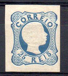 2714.jpg -     Lote:    2714      Lotes pelo Correio       Portugal       Descrição:         1856/58 &mdash; D. Pedro V. Cabelos anelados. Reimpressão de 1863. CE12, 25 reis azul, cunho VII. Margens normais. Valor de catálogo &euro; 177,50.        R**       Valor Base:     &euro; 20,00     Valor Venda:     Retirado     