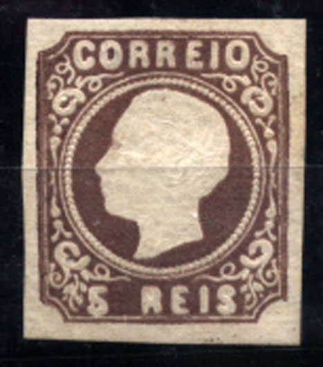 2716.jpg -     Lote:    2716      Lotes pelo Correio       Portugal       Descrição:         Reimpressões de 1905 * 1862/64 &mdash; D. Luís I. CE14, 5 reis castanho. Valor de catálogo &euro; 150,00.        R*       Valor Base:     &euro; 15,00     Valor Venda:     Retirado     