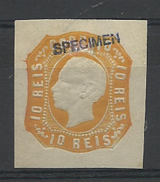 2717.jpg -     Lote:    2717      Lotes pelo Correio       Portugal       Descrição:         1862/64 &mdash; D. Luís. Reimpressões de 1905. CE15, 10 reis amarelo laranja, com margens de luxo e sobrecarga a preto "SPECIMEN". Valor de catálogo &euro; 150,00.        R**       Valor Base:     &euro; 20,00     Valor Venda:     &euro; 20,00     