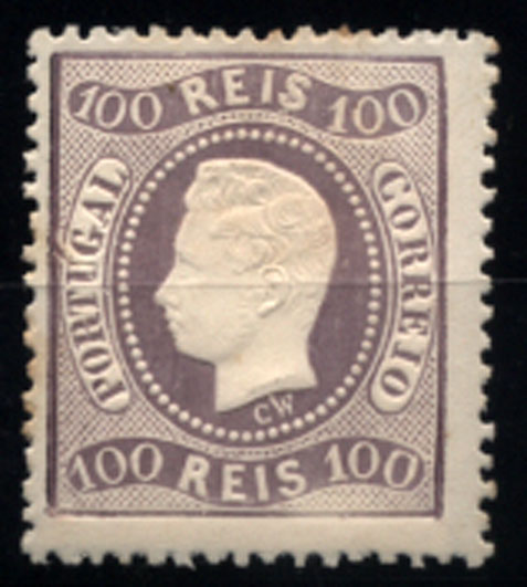 2723.jpg -     Lote:    2723      Lotes pelo Correio       Portugal       Descrição:         Reimpressões de 1905 * 1867/70 &mdash; D. Luís I. Fita curva, denteados. CE15, 100 reis lilás claro. Valor de catálogo &euro; 85,00.        R*       Valor Base:     &euro; 8,00     Valor Venda:     Retirado     