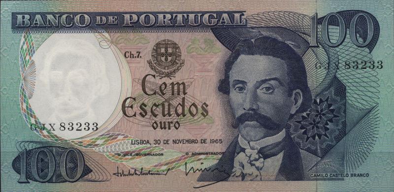 2867.jpg -     Lote:    2867      Lotes pelo Correio              Descrição:         1965 &mdash; Camilo Castelo Branco. 100$00, chapa 7. 30.11.1965. Bela.        NT       Valor Base:     &euro; 2,00     Valor Venda:     &euro; 4,00     