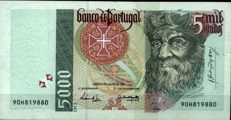 2876.jpg -     Lote:    2876      Lotes pelo Correio              Descrição:         1998 &mdash; Vasco da Gama. 5.000$00, chapa 3. 02.07.1998. Nova.        NT       Valor Base:     &euro; 28,00     Valor Venda:     Retirado     