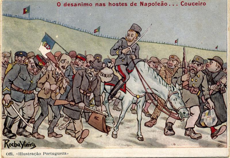 0792.jpg -     Lote:    792                   Descrição:         Humorísticos. "O desanimo nas hostes de Napoleão ... Couceiro". Editado por: Illustração Portugueza.         PI       Valor Base:     &euro; 8,00     Valor Venda:     &euro; 16,00       