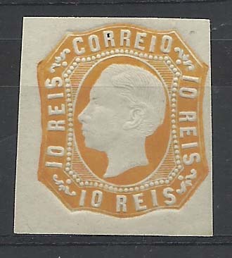 1246.jpg -     Lote:    1246            Portugal        Descrição:         1862/64 &mdash; D. Luís I. CE15, 10 reis laranja. Selos com margens normais e um furo de alfinete imperceptível. Valor de catálogo &euro; 250,00.         ***       Valor Base:     &euro; 10,00     Valor Venda:     &euro; 10,00       