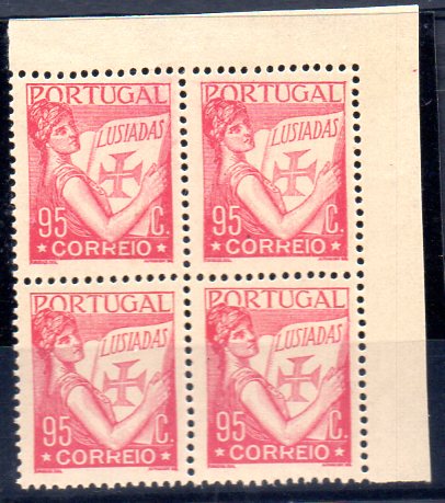 1376.jpg -     Lote:    1376            Portugal        Descrição:         1933/38 &mdash; Lusíadas. CE545, 95c carmim. Quadra. Valor de catálogo &euro; 212,00.         ***       Valor Base:     &euro; 40,00     Valor Venda:     &euro; 40,00       