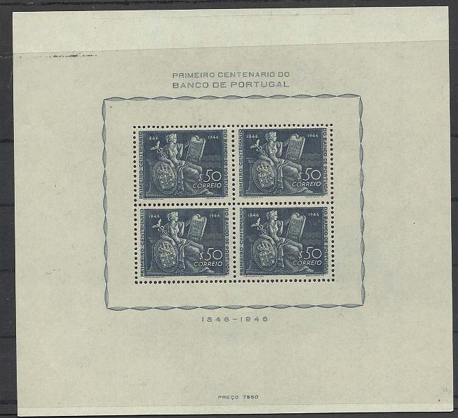 1461.jpg -     Lote:    1461            Portugal        Descrição:         1946 &mdash; Centenário do Banco de Portugal. CE BLC11. Valor de catálogo &euro; 281,00.         BLC***       Valor Base:     &euro; 35,00     Valor Venda:     &euro; 42,00       