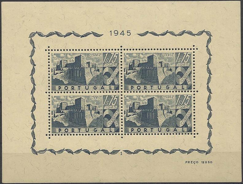 1463.jpg -     Lote:    1463            Portugal        Descrição:         1946 &mdash; Castelos de Portugal. CE BLC10. Valor de catálogo &euro; 338,00.         BLC***       Valor Base:     &euro; 40,00     Valor Venda:     Retirado     