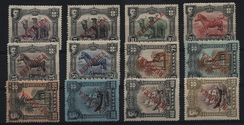 1729.jpg -     Lote:    1729            Companhia do Niassa        Descrição:         1922 &mdash; D. Manuel II, com sobretaxa e sobrecarga REPUBLICA. Emissão de Londres. CE94/105. Série completa. Valor de catálogo &euro; 54,00.         **       Valor Base:     &euro; 12,00     Valor Venda:     &euro; 12,00       