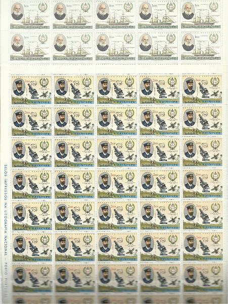 1743.jpg -     Lote:    1743            S. Tomé e Príncipe        Descrição:         1967 &mdash; Centenário do Clube Militar Naval. CE389/90. Série completa em folhas de 50 selos. Valor de catálogo &euro; 140,00.         ***       Valor Base:     &euro; 20,00     Valor Venda:     &euro; 20,00       