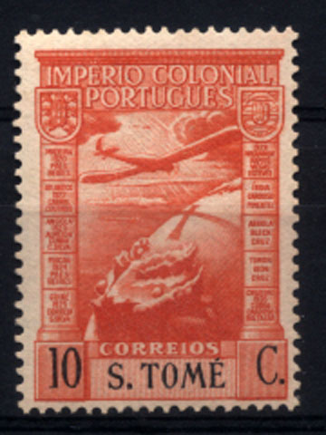 1745.jpg -     Lote:    1745            S. Tomé e Príncipe        Descrição:         1938 &mdash; Correio Aéreo. Império Colonial Português. Legenda "S. TOMÉ". CE CA1, 10c vermelho laranja. Valor de catálogo &euro; 220,00. MR.         ***       Valor Base:     &euro; 40,00     Valor Venda:     &euro; 42,00       
